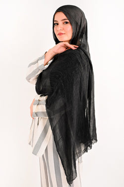 RUFFLED COTTON MARBLE Soft BLACK shade