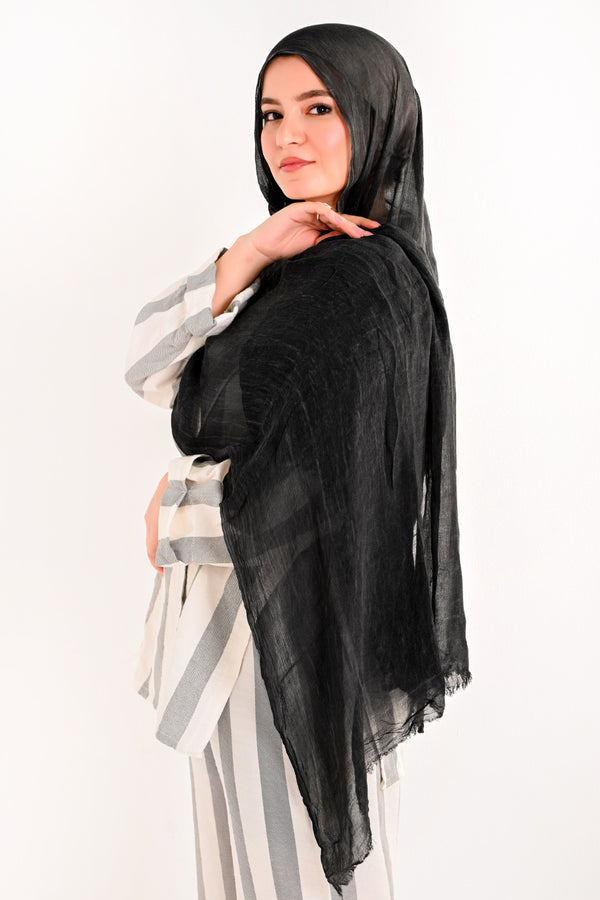 RUFFLED COTTON MARBLE Soft BLACK shade
