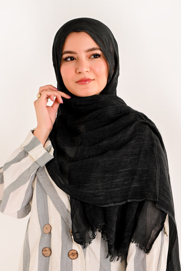 RUFFLED COTTON MARBLE Soft BLACK shade