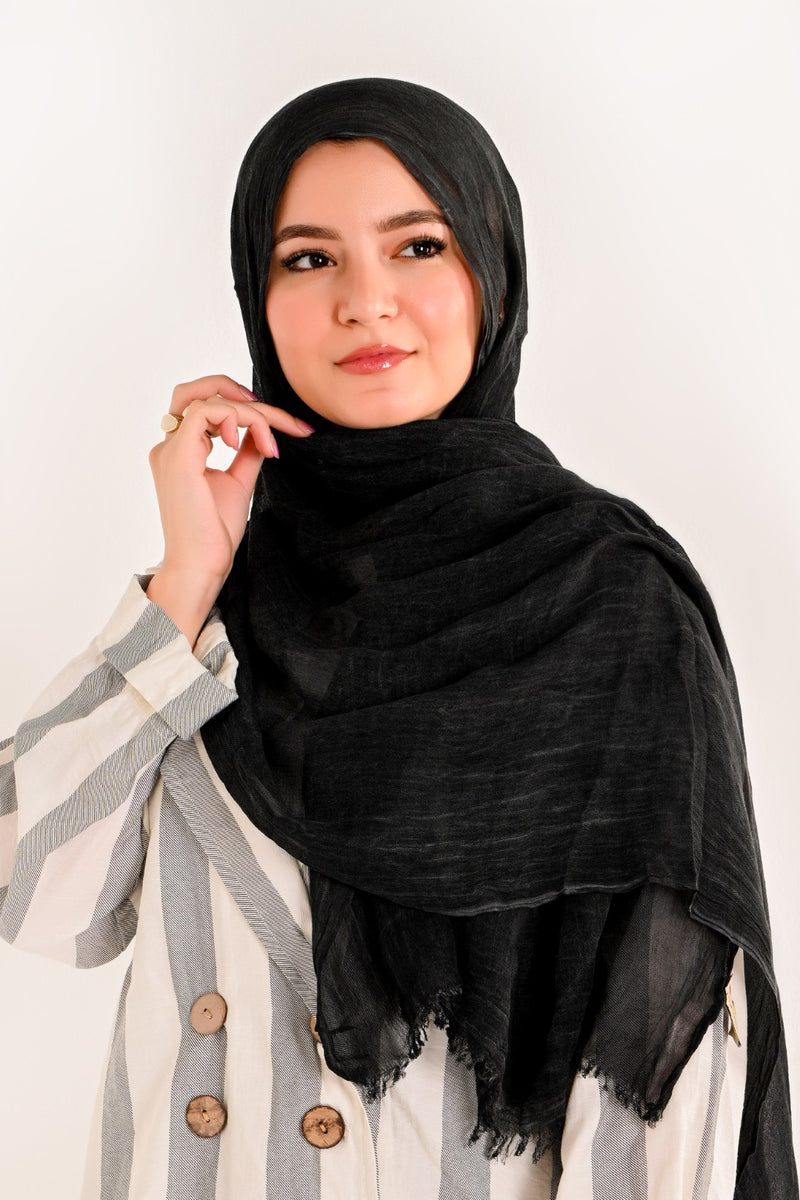 RUFFLED COTTON MARBLE Soft BLACK shade
