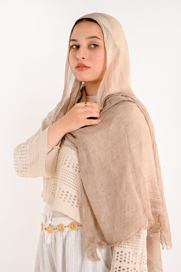 RUFFLED COTTON MARBLE BIEGE shade