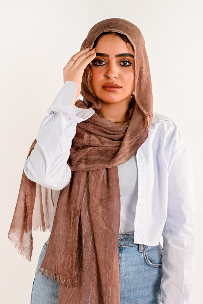 RUFFLED COTTON MARBLE DEEP COFFE shade