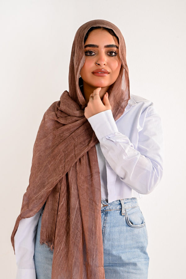 RUFFLED COTTON MARBLE DEEP COFFE shade