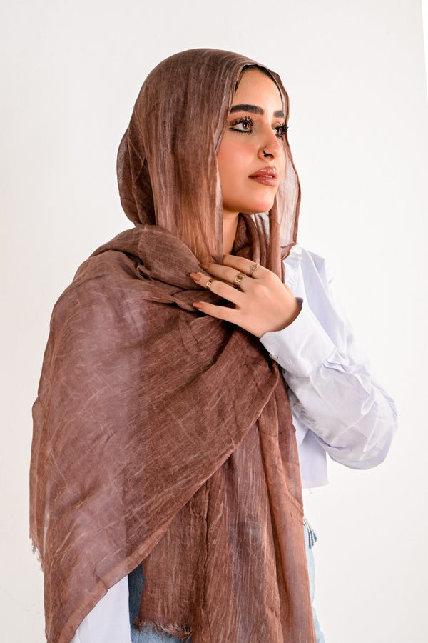 RUFFLED COTTON MARBLE DEEP COFFE shade