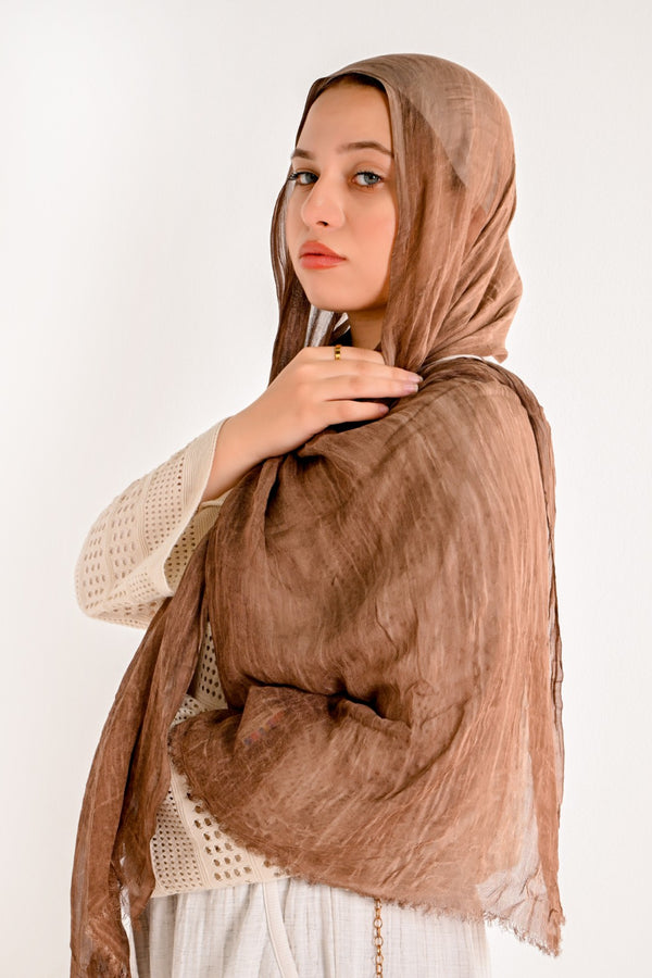 RUFFLED COTTON MARBLE COFFE shade