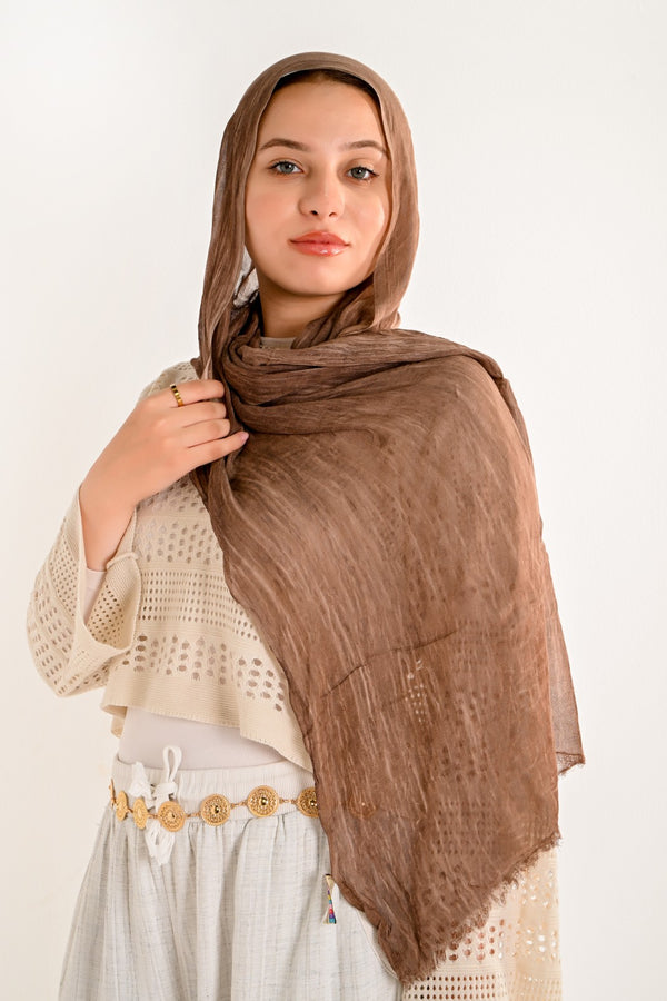 RUFFLED COTTON MARBLE COFFE shade