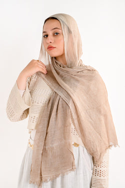 RUFFLED COTTON MARBLE BIEGE shade