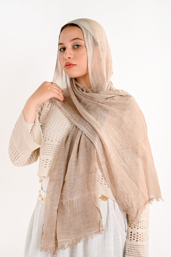 RUFFLED COTTON MARBLE BIEGE shade