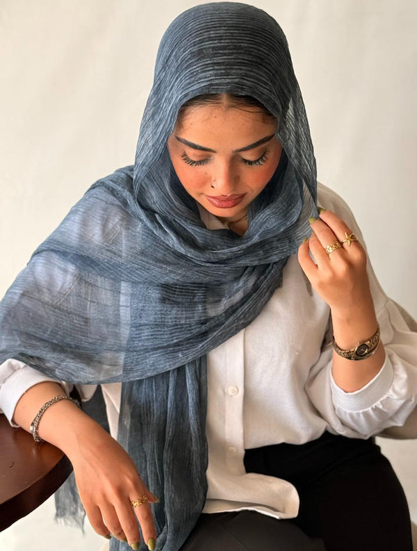 Messy Chiffon DEEP BLUE Shade