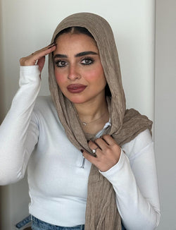 Ruffled cotton WARM BEIGE Shade