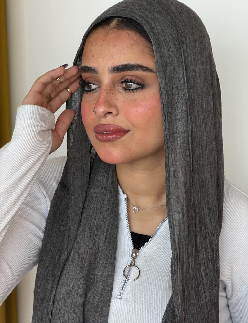 Ruffled cotton DARK GREY Shade