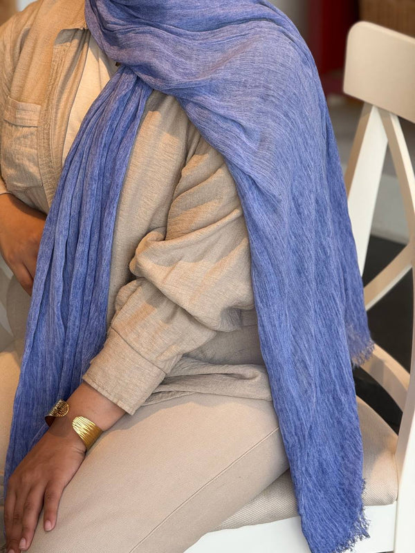 Ruffled cotton DENIM BLUE Shade