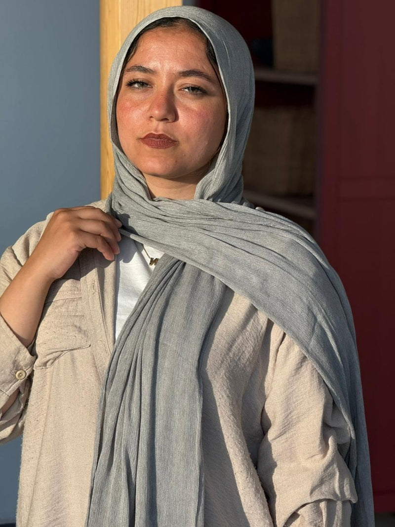 Ruffled cotton GREY Shade